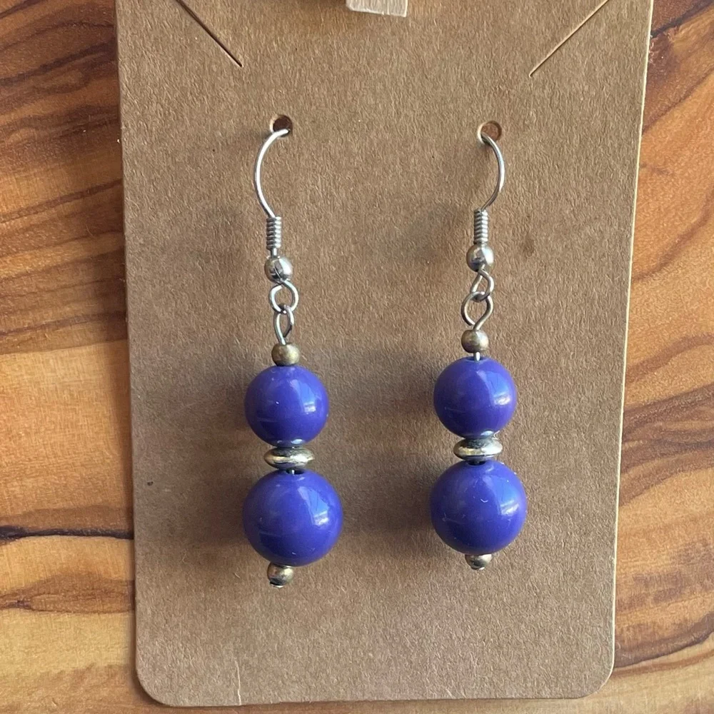 Chic Purple Beaded Earrings